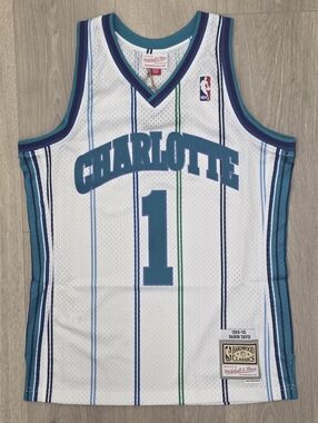 MITCHELL & NESS NBA Charlotte Hornets 1999 Baron Davis #1 Swingman Jersey Mens M